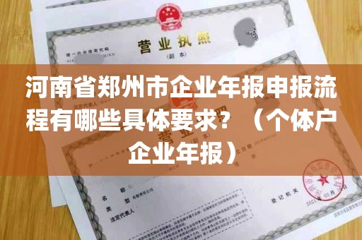河南省郑州市企业年报申报流程有哪些具体要求？（个体户企业年报）