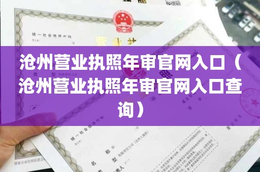 沧州营业执照年审官网入口（沧州营业执照年审官网入口查询）