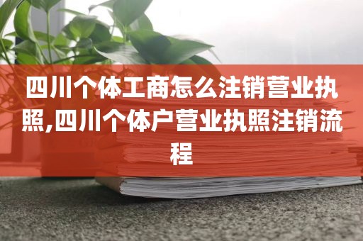 四川个体工商怎么注销营业执照,四川个体户营业执照注销流程