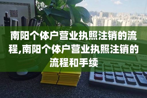 南阳个体户营业执照注销的流程,南阳个体户营业执照注销的流程和手续