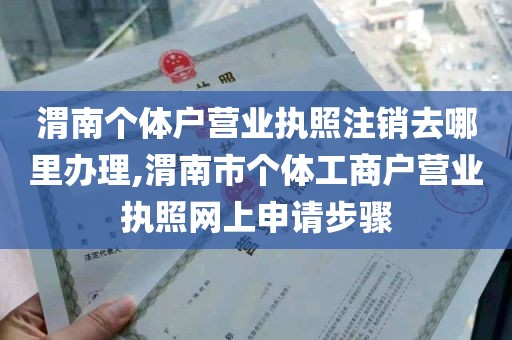 渭南个体户营业执照注销去哪里办理,渭南市个体工商户营业执照网上申请步骤