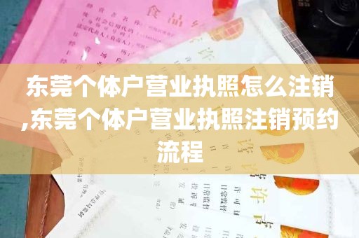 东莞个体户营业执照怎么注销,东莞个体户营业执照注销预约流程