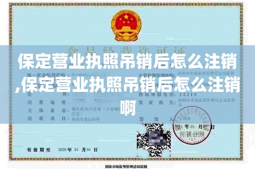 保定营业执照吊销后怎么注销,保定营业执照吊销后怎么注销啊