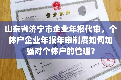 山东省济宁市企业年报代审，个体户企业年报年审制度如何加强对个体户的管理？