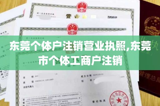 东莞个体户注销营业执照,东莞市个体工商户注销