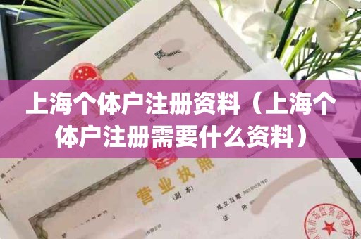 上海个体户注册资料（上海个体户注册需要什么资料）