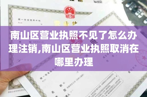 南山区营业执照不见了怎么办理注销,南山区营业执照取消在哪里办理