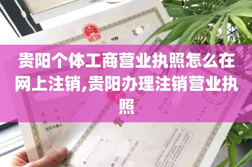 贵阳个体工商营业执照怎么在网上注销,贵阳办理注销营业执照