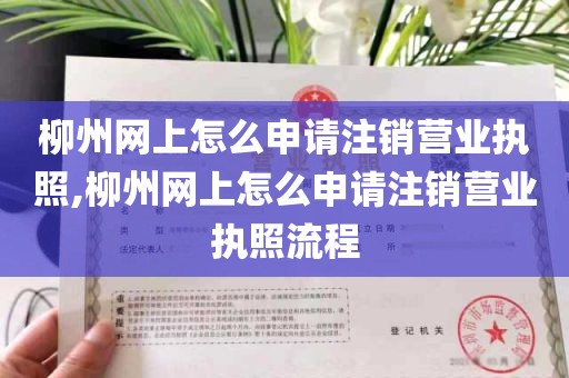 柳州网上怎么申请注销营业执照,柳州网上怎么申请注销营业执照流程