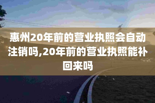 惠州20年前的营业执照会自动注销吗,20年前的营业执照能补回来吗