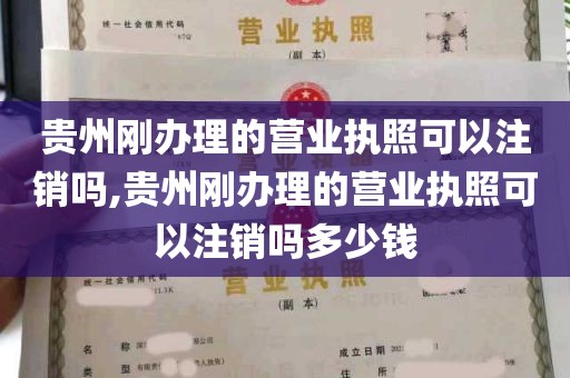 贵州刚办理的营业执照可以注销吗,贵州刚办理的营业执照可以注销吗多少钱