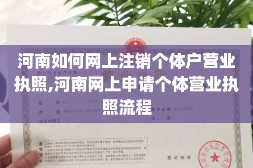 河南如何网上注销个体户营业执照,河南网上申请个体营业执照流程