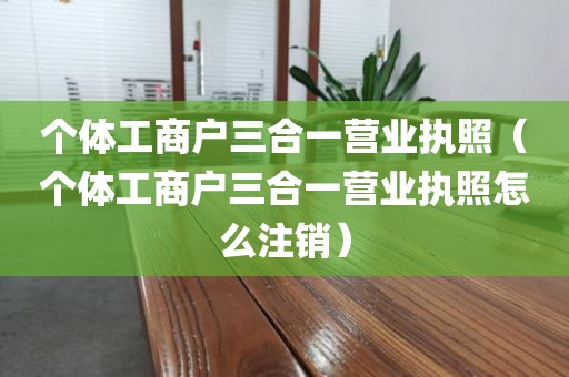 个体工商户三合一营业执照（个体工商户三合一营业执照怎么注销）