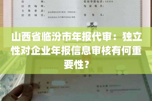 山西省临汾市年报代审：独立性对企业年报信息审核有何重要性？