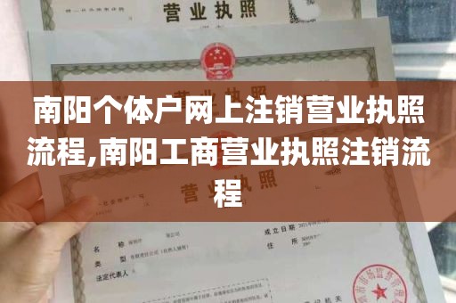 南阳个体户网上注销营业执照流程,南阳工商营业执照注销流程