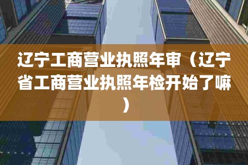 辽宁工商营业执照年审（辽宁省工商营业执照年检开始了嘛）