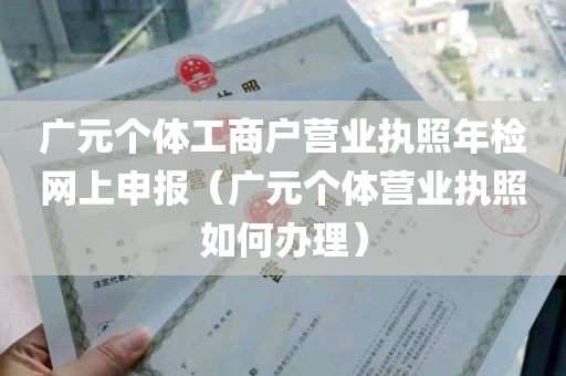 广元个体工商户营业执照年检网上申报（广元个体营业执照如何办理）