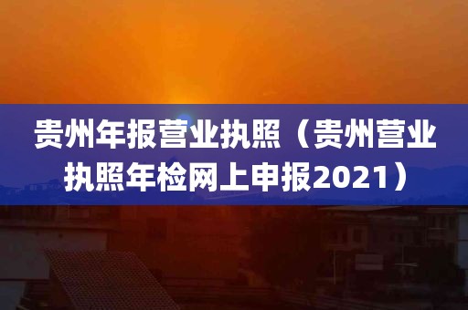 贵州年报营业执照（贵州营业执照年检网上申报2021）