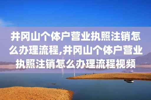 井冈山个体户营业执照注销怎么办理流程,井冈山个体户营业执照注销怎么办理流程视频