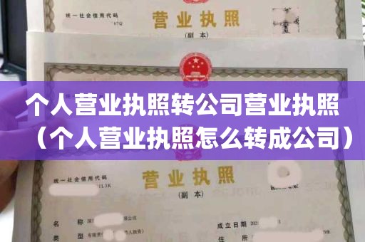 个人营业执照转公司营业执照（个人营业执照怎么转成公司）