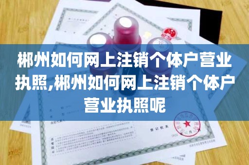 郴州如何网上注销个体户营业执照,郴州如何网上注销个体户营业执照呢