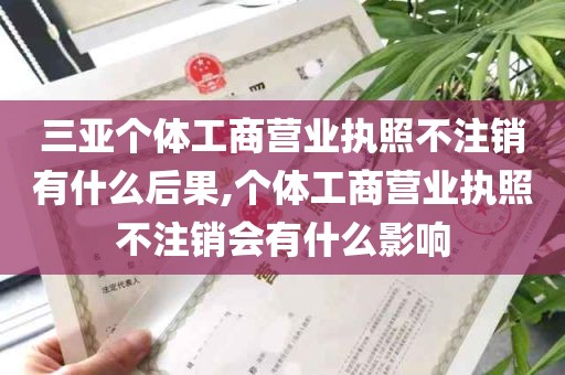 三亚个体工商营业执照不注销有什么后果,个体工商营业执照不注销会有什么影响