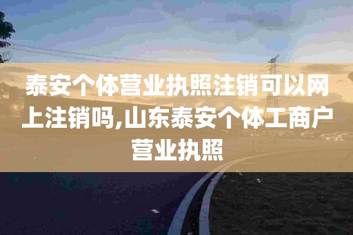 泰安个体营业执照注销可以网上注销吗,山东泰安个体工商户营业执照