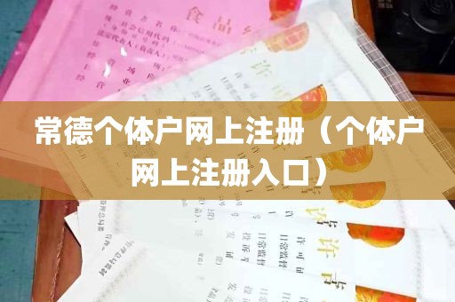 常德个体户网上注册（个体户网上注册入口）