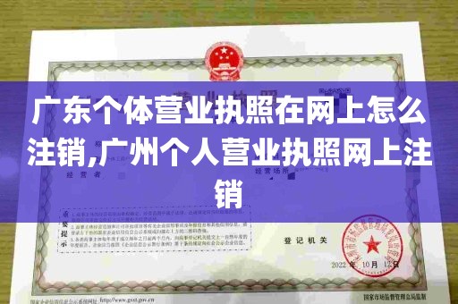 广东个体营业执照在网上怎么注销,广州个人营业执照网上注销