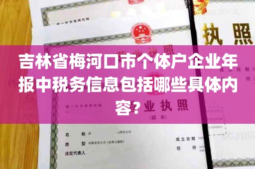吉林省梅河口市个体户企业年报中税务信息包括哪些具体内容？