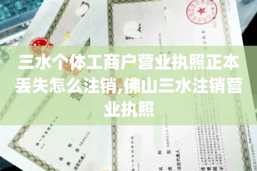 三水个体工商户营业执照正本丢失怎么注销,佛山三水注销营业执照