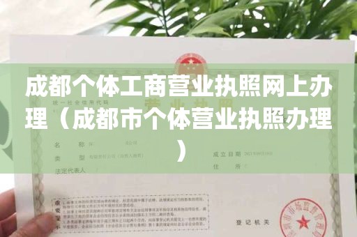 成都个体工商营业执照网上办理（成都市个体营业执照办理）