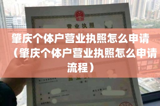 肇庆个体户营业执照怎么申请（肇庆个体户营业执照怎么申请流程）