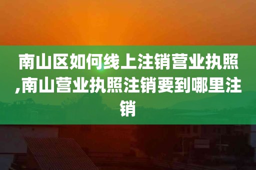 南山区如何线上注销营业执照,南山营业执照注销要到哪里注销