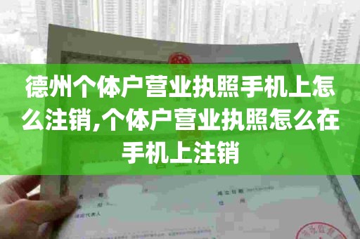 德州个体户营业执照手机上怎么注销,个体户营业执照怎么在手机上注销