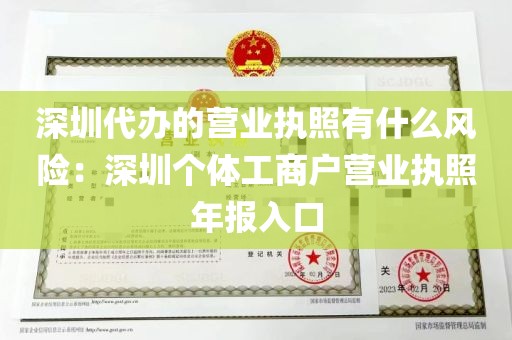 深圳代办的营业执照有什么风险：深圳个体工商户营业执照年报入口