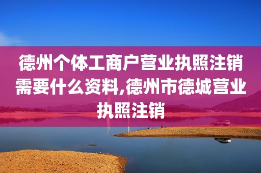 德州个体工商户营业执照注销需要什么资料,德州市德城营业执照注销