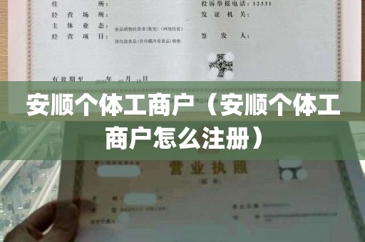 安顺个体工商户（安顺个体工商户怎么注册）