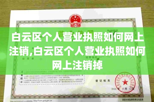 白云区个人营业执照如何网上注销,白云区个人营业执照如何网上注销掉