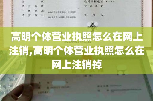 高明个体营业执照怎么在网上注销,高明个体营业执照怎么在网上注销掉