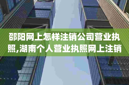 邵阳网上怎样注销公司营业执照,湖南个人营业执照网上注销