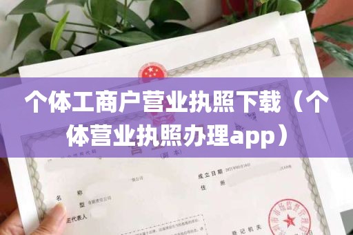 个体工商户营业执照下载（个体营业执照办理app）