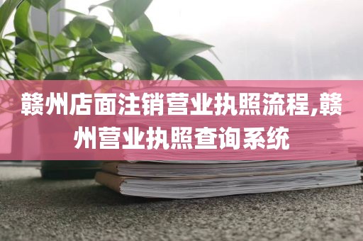 赣州店面注销营业执照流程,赣州营业执照查询系统