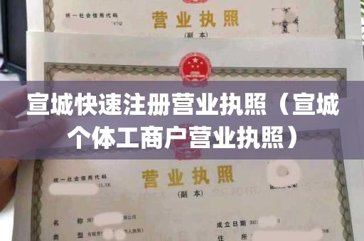 宣城快速注册营业执照（宣城个体工商户营业执照）