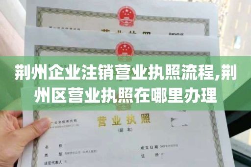 荆州企业注销营业执照流程,荆州区营业执照在哪里办理