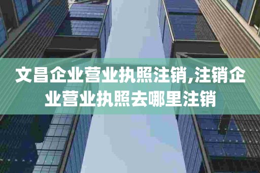 文昌企业营业执照注销,注销企业营业执照去哪里注销