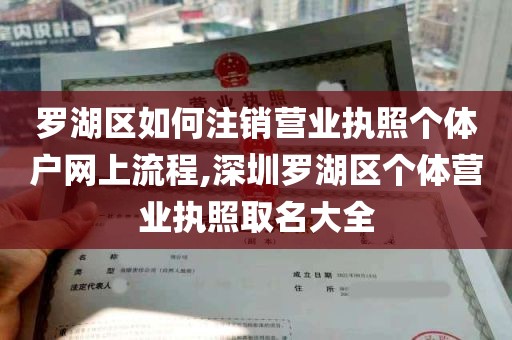 罗湖区如何注销营业执照个体户网上流程,深圳罗湖区个体营业执照取名大全