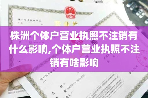 株洲个体户营业执照不注销有什么影响,个体户营业执照不注销有啥影响