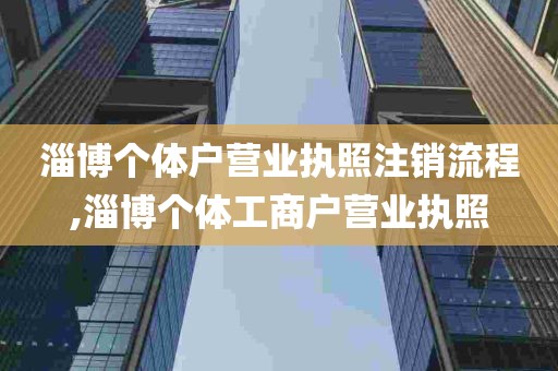 淄博个体户营业执照注销流程,淄博个体工商户营业执照