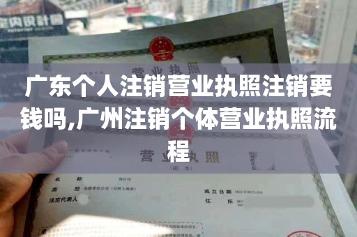 广东个人注销营业执照注销要钱吗,广州注销个体营业执照流程